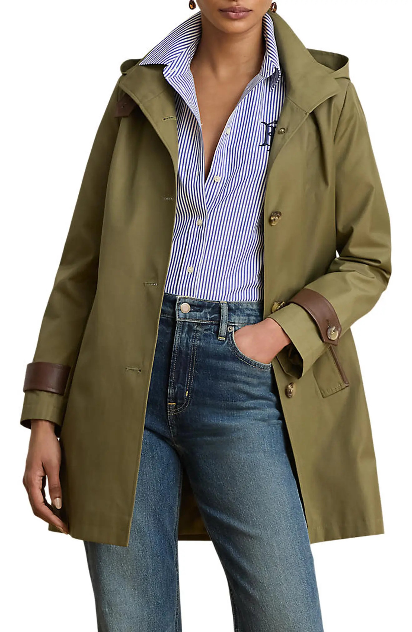 Hooded Cotton Blend Coat (Women) | Nordstrom | Nordstrom