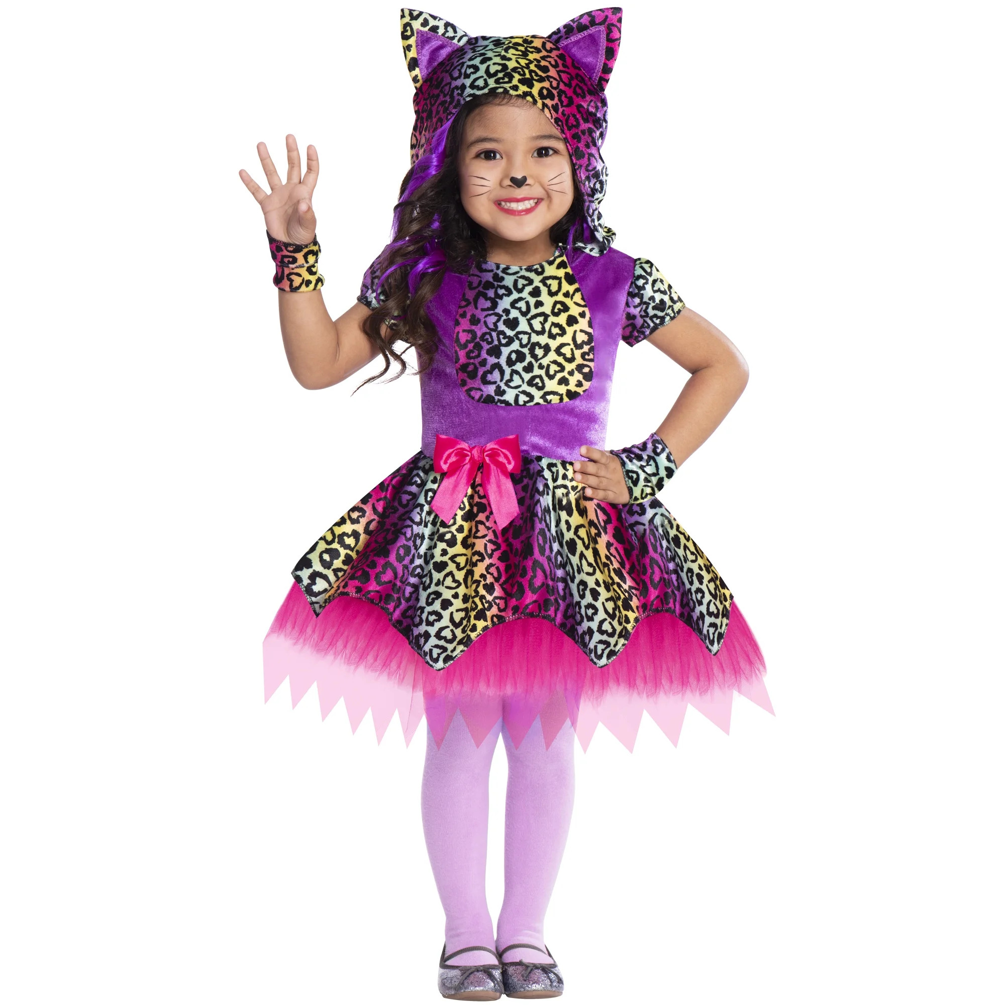 Rainbow Kitty Halloween Costume for Toddlers, Size 3-4T, by Way to Celebrate - Walmart.com | Walmart (US)