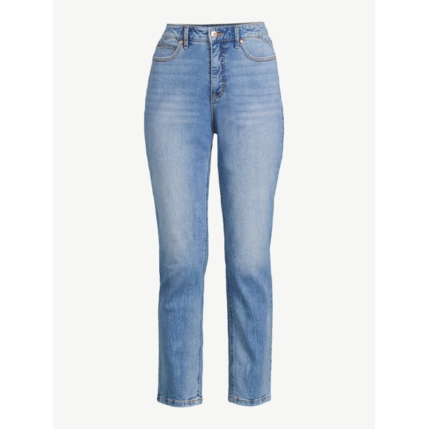 Sofia Jeans by Sofia Vergara Women's High-Rise Curvy Girlfriend Jeans - Walmart.com | Walmart (US)