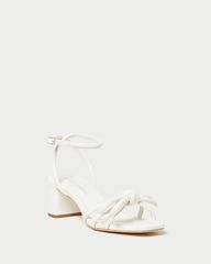 Mikel White Bow Mid-Heel Sandal | Loeffler Randall