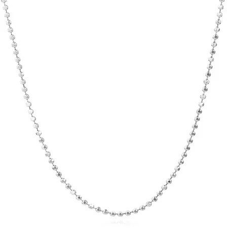 14K Gold Yellow White Rose 1.15mm Diamond-Cut Ball Bead Chain Necklace 16 -20 | Walmart (US)