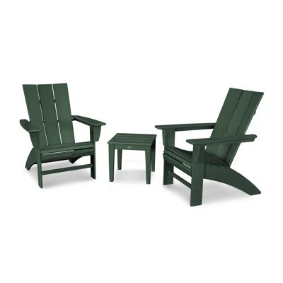 POLYWOOD Modern 3-Piece Curveback  Adirondack Set | Wayfair North America
