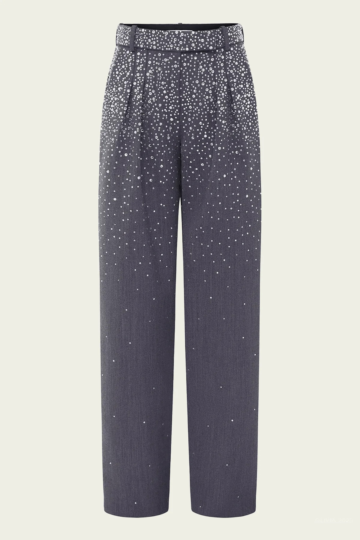 Low Rise Trouser Crystal Suiting in Slate Grey - Grey 4 US | Shop Olivia