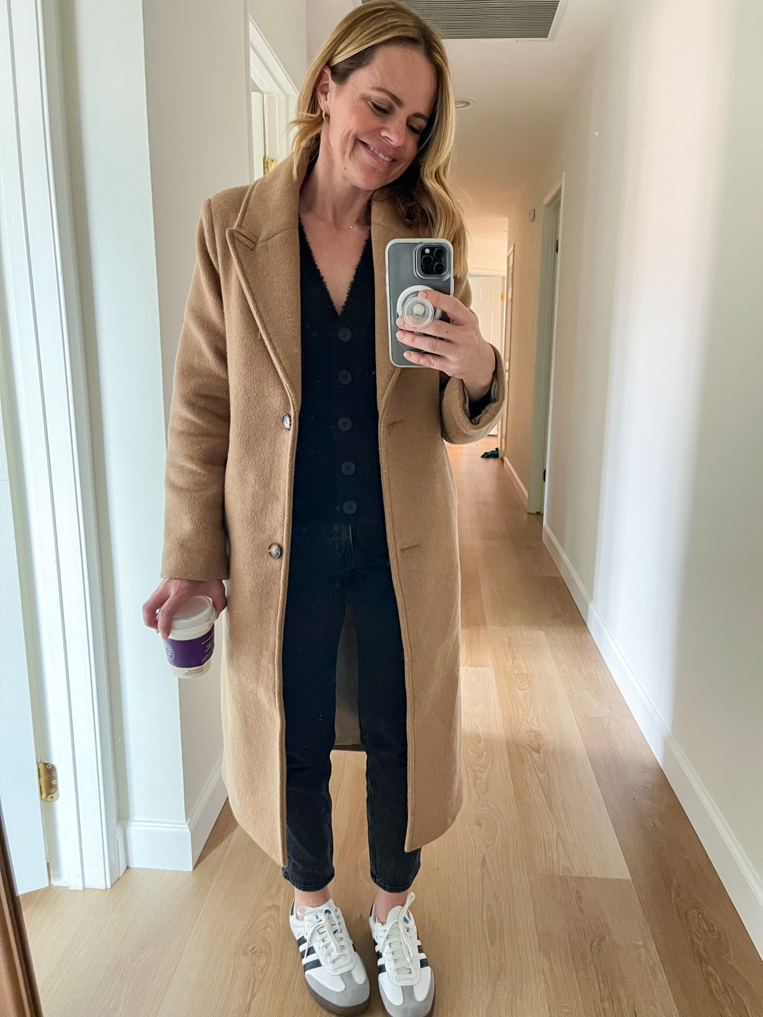 OOTD look ❤️

Jeans are Abercrombie, I size up in this fit. 

Coat and sweater are TTS, I am wearing an XS in both 

Abercrombie 
Samba 
Adidas 

#LTKstyletip #LTKover40 #LTKSeasonal