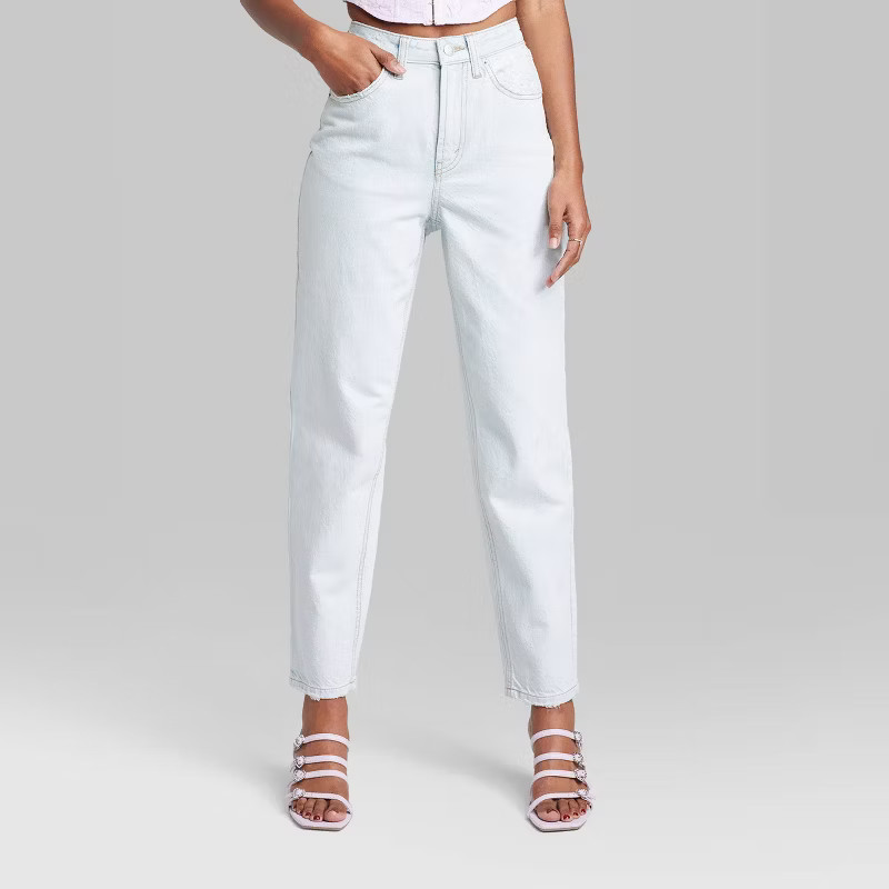 Women's Super-High Rise Curvy Tapered Jeans - Wild Fable™ Ultra Light Blue Wash | Target