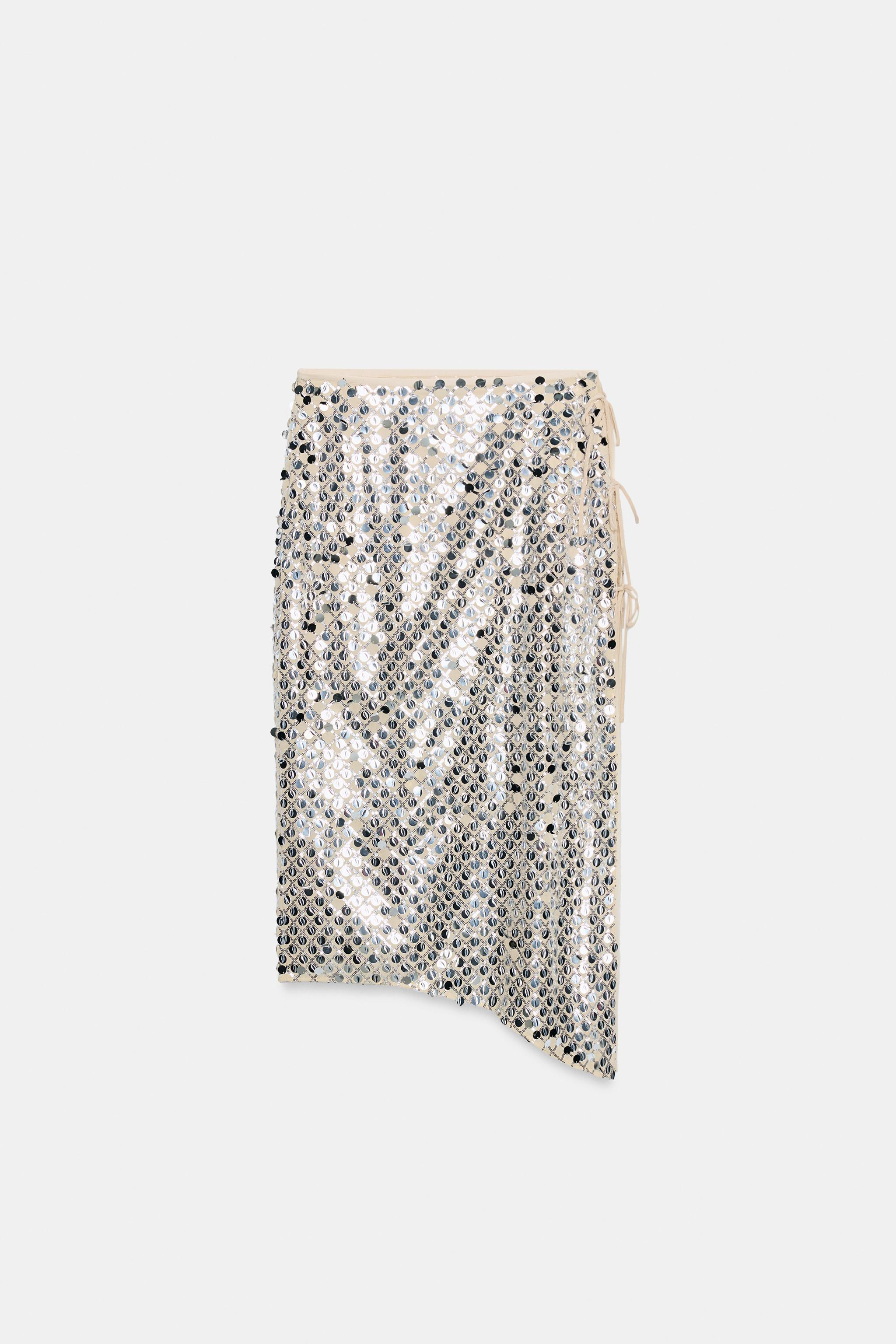 ASYMMETRISCHE MIDIROK MET PAILLETTEN | Zara US