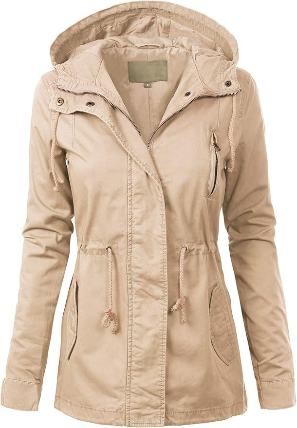 MixMatchy Women's Lightweight Military Safari Anorak Utility Junior Fit Hoodie Jacket | Amazon (US)