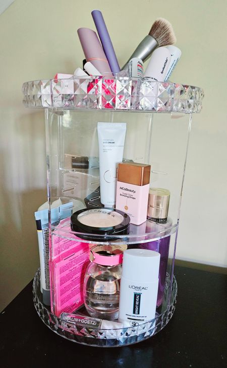 I found this awesome rotating makeup organizer on Amazon and I just had to have it!💄I've added a ton of stuff to it, including my L'Oreal sunscreen, MCo Beauty bronzing drops, Cle cosmetics ccc cream and much more!

#LTKGiftGuide #LTKfindsunder50 #LTKbeauty