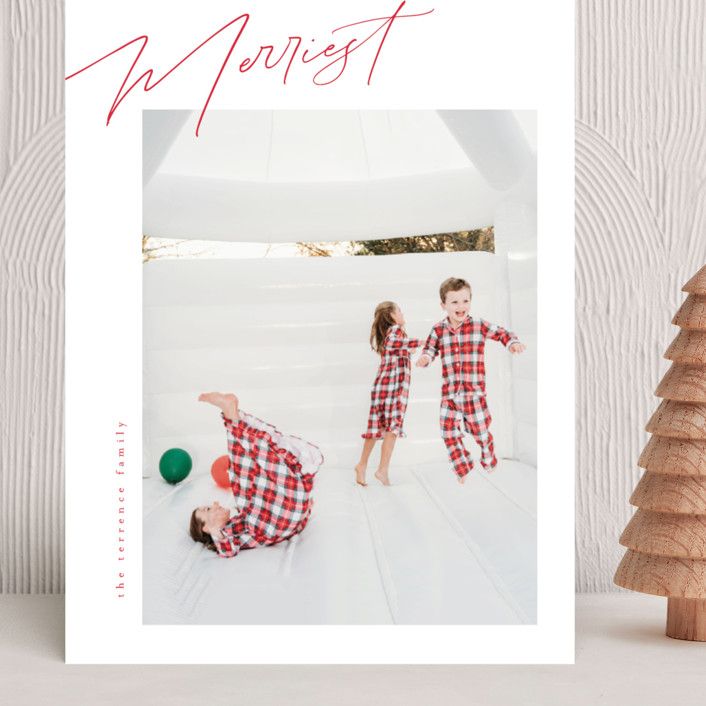 "chaconne" - Customizable Grand Holiday Cards in Red by chocomocacino. | Minted