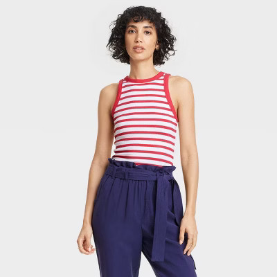 Women's Slim Fit Ribbed Tank Top - A New Day™ | Target