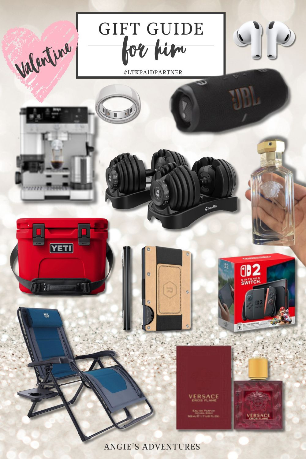 Because he deserves more than socks this year 😉

From tech + fitness to outdoor gear and everyday upgrades, this guide is packed with gifts he’ll actually use (and love). Whether he’s into working out, gaming, coffee, or weekend adventures, there’s something here for every kind of guy.

✨ What’s inside this gift guide:
• Wireless earbuds + portable speaker for music on the go
• Adjustable dumbbells for home workouts
• Luxe cologne for date night vibes
• A sleek everyday wallet
• Coffee lover essentials
• Outdoor favorites like a cooler + lounge chair
• A gaming must-have for downtime

Perfect for husbands, boyfriends, fiancés, or dads — and yes, some of these make great “from me to me” gifts too 👀❤️

👉 Tap to shop all my Valentine’s picks for him
#LTKValentines #LTKGiftGuide #GiftsForHim #ValentinesDayGifts #LTKMensGifts #LTKPartner 

 #LTKValentine #LTKMens