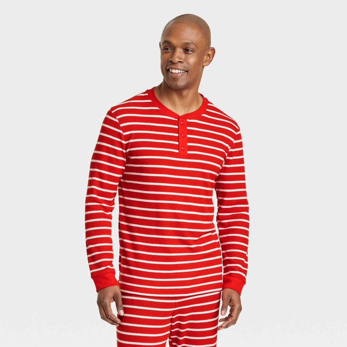 Men's Striped Matching Family Thermal Pajama Top - Wondershop™ Red S | Target