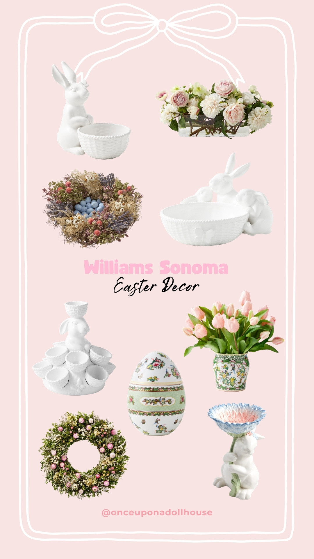 Williams Sonoma Easter Decor! 

Easter centerpiece, vase, tulips, wreath, floral arrangement, egg, bunny bowl 

#LTKHome #LTKSpringSale #LTKSeasonal