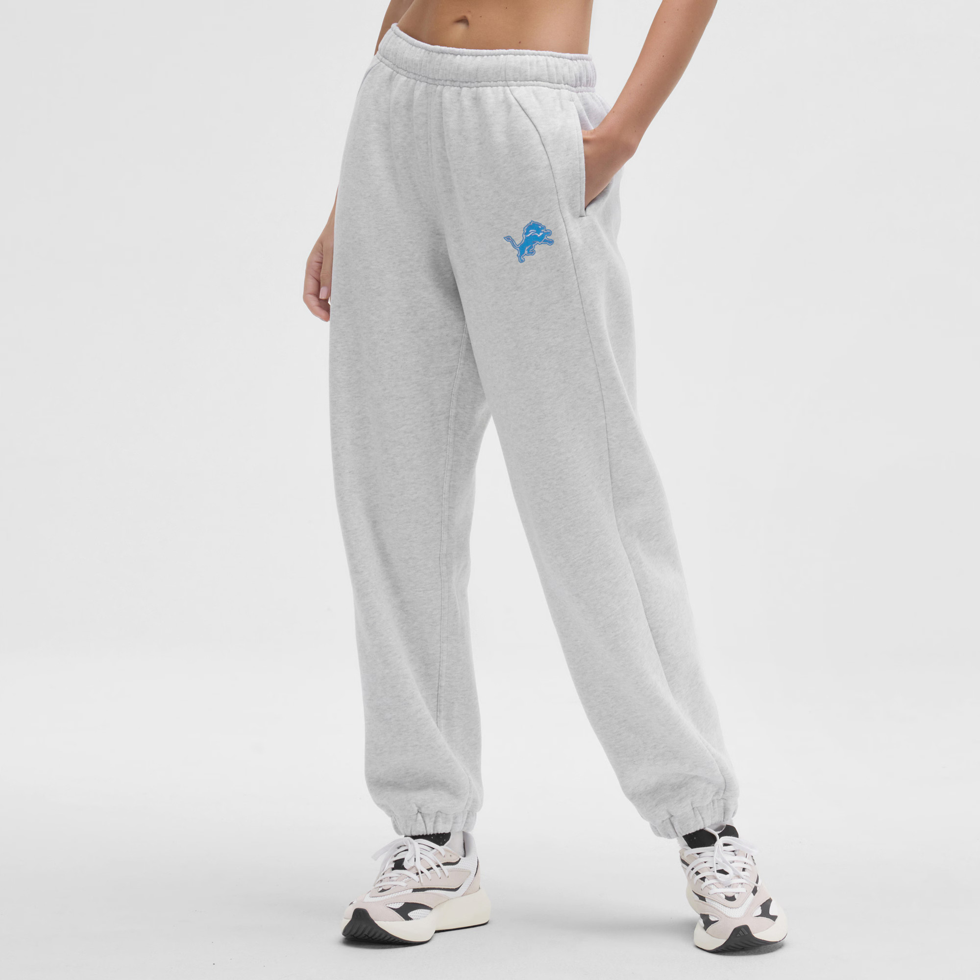 Detroit Lions lululemon Women's Scuba Mid-Rise Oversized Jogger - Heathered Core Ultra Light Grey | Fanatics