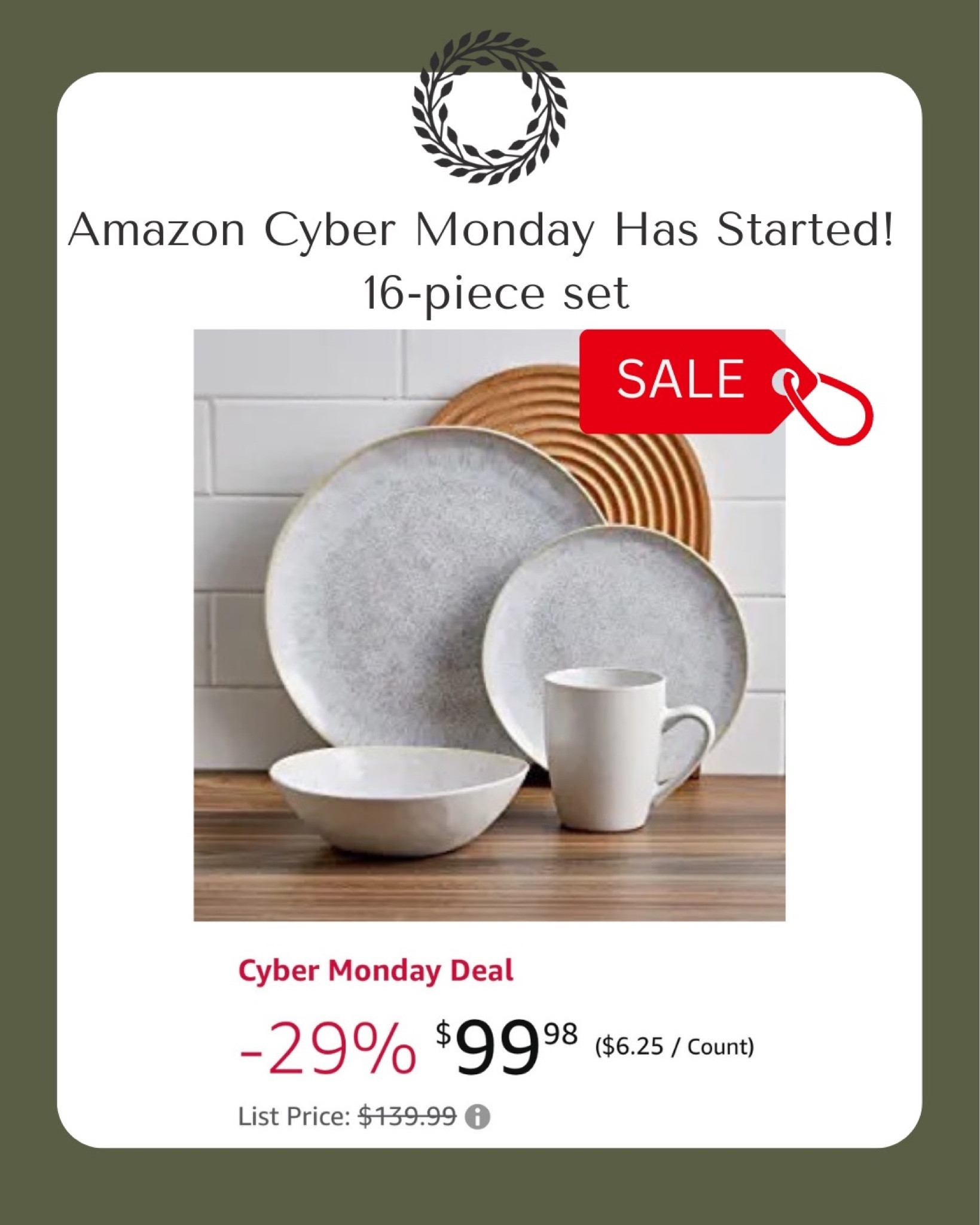 Amazon Cyber Monday sales, stoneware dishes, dish set under $100  

#LTKHoliday #LTKCyberweek #LTKGiftGuide