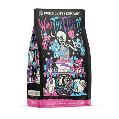 Bones Coffee Company What the Fluff?! Ground Coffee Beans Berry Cotton Candy Flavor 12 oz Medium Roast (Ground) | Target