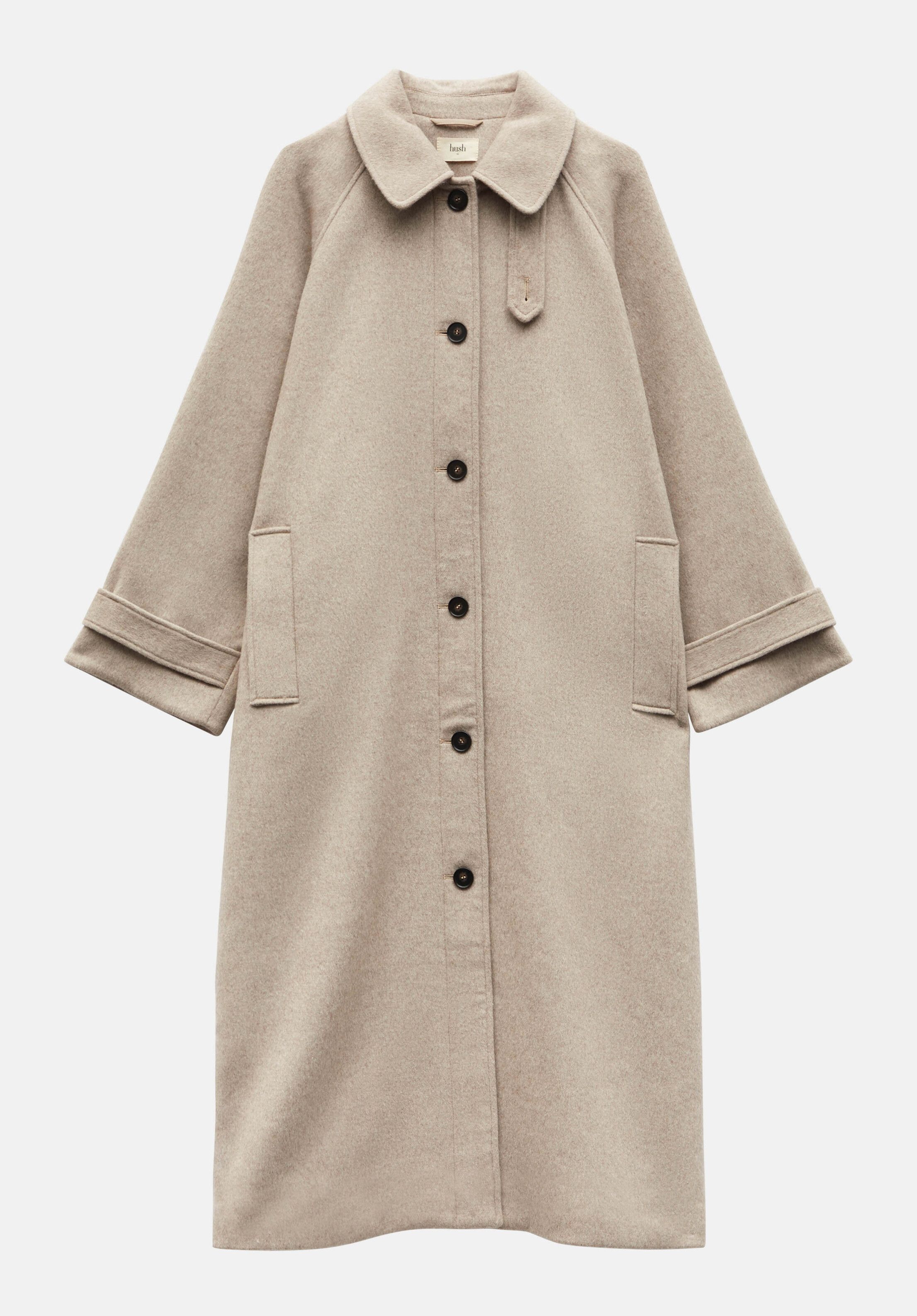 Marlowe Relaxed Raglan Wool Blend Coat | Hush UK