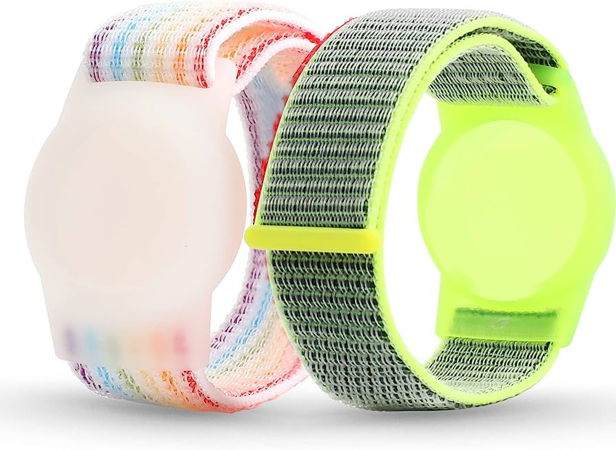 Air tag Wristband Kids(2 Pack), Nylon Air tag Bracelet for Kids Compatible with Apple Air tag, Ai... | Amazon (US)