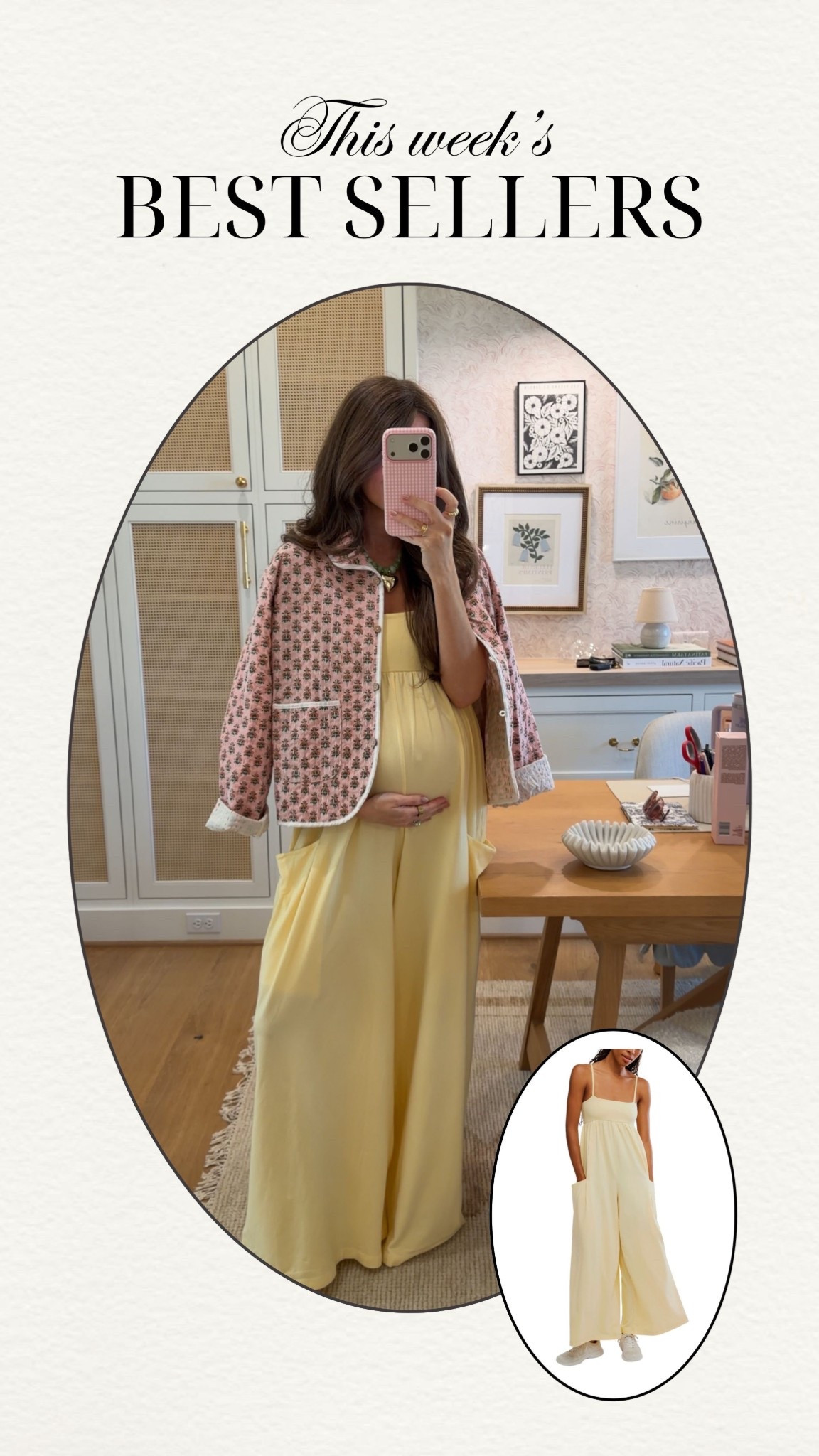 This jumpsuit has been a weekly best seller in pink, but I grabbed it in yellow too because I loved it so much!!! Third trimester ootd - got my normal size (XS) and it’s super roomy and spacious for a baby bump! 



#LTKmomlife #LTKBump #LTKootd