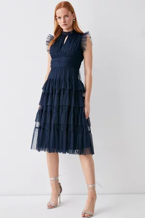 Tulle Tiered Frill Sleeve Dress | Coast UK & IE