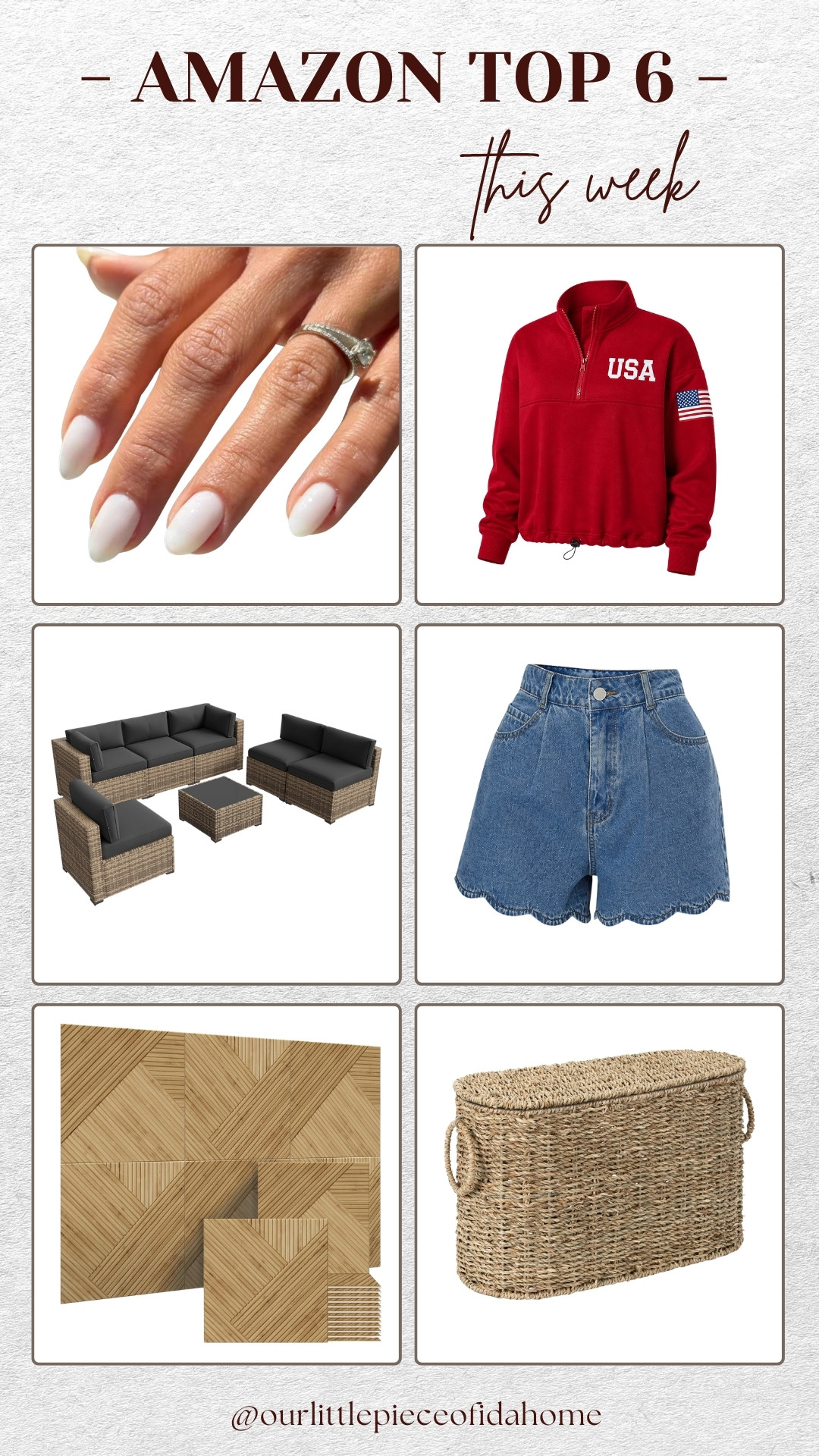 These were the Amazon finds everyone loved most this week, and honestly they’re all pieces I’d buy again.

From the patio set and woven storage basket to the scalloped denim shorts and peel-and-stick wood panels, these are the kinds of affordable finds that make a home and wardrobe feel more finished without overspending.

Everything is linked here if you’ve been looking for elevated everyday pieces with a designer feel.
@Amazon 

 #LTKU #LTKSaleAlert