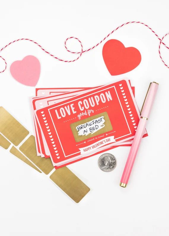 Scratch-Off Love Coupons Scratch off Valentines Valentines Gift for Her Valentine's Day Card Vale... | Etsy (US)