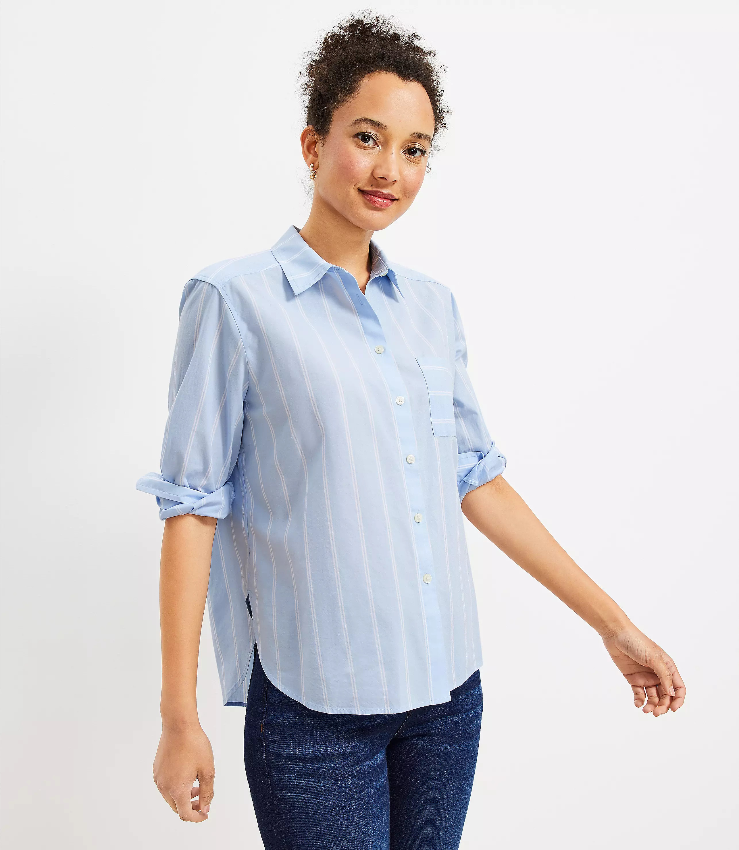Striped Relaxed Everyday Shirt | LOFT