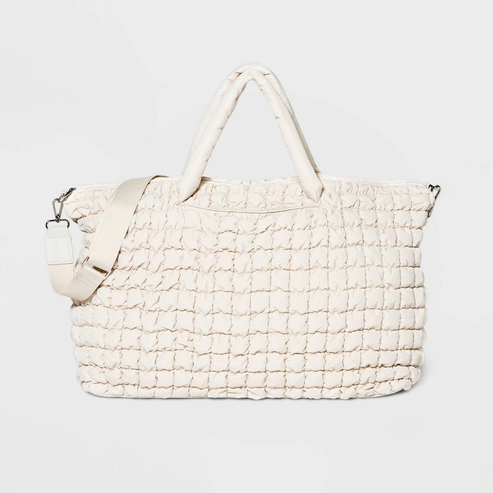 Check Print Athleisure Soft Weekender Bag - A New Day Off-White | Target