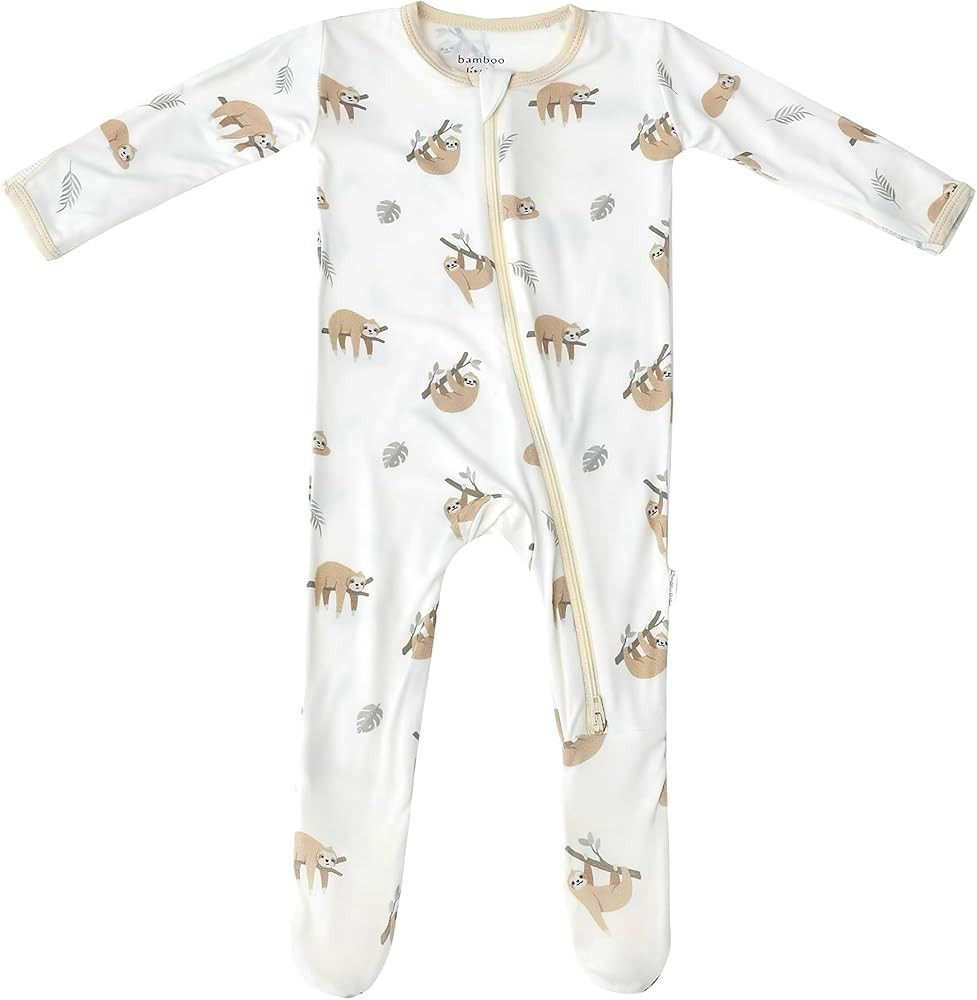 Soft Baby Bamboo Viscose Footie Pajamas, Zipper Closure, 0-24 Months | Amazon (US)