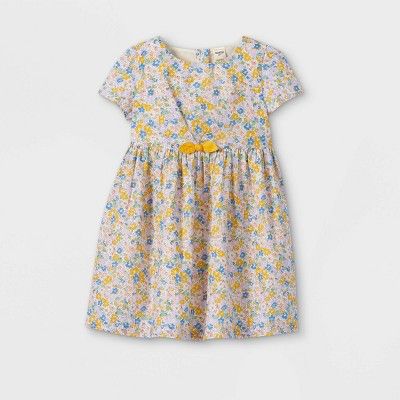 OshKosh B'gosh Toddler Girls' Floral Short Sleeve Dress - Purple/Yellow | Target
