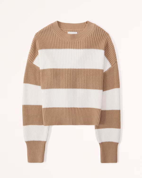 Women's Striped Ribbed Classic Crew Sweater | Women's Tops | Abercrombie.com | Abercrombie & Fitch (US)