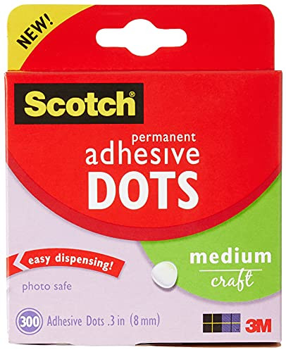 Scotch Brand Adhesive Dots, Medium, 300 Dots/Pack, Easy Dispensing, Permanent, Photo-Safe (010-300M) | Amazon (US)