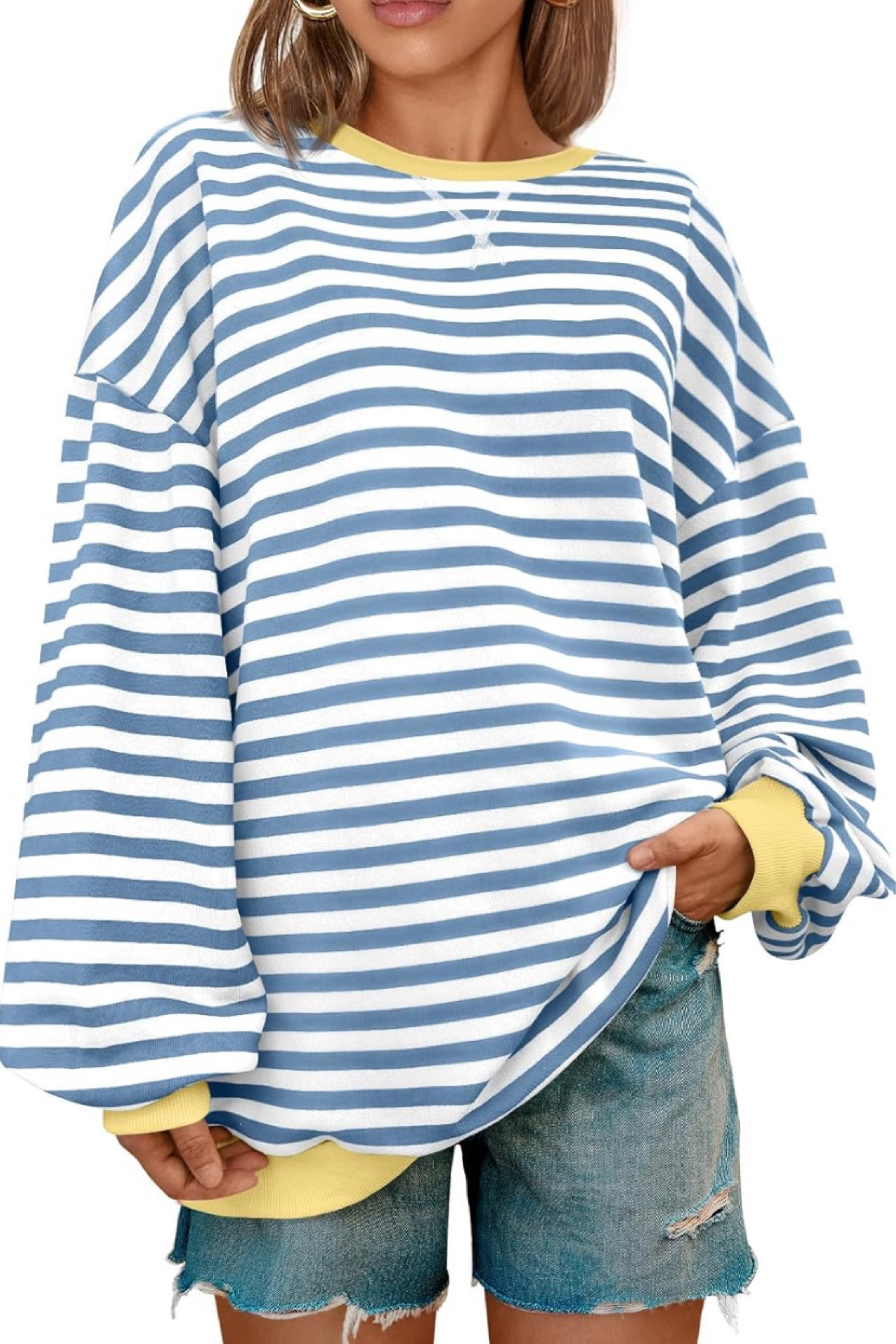 Bump friendly oversized shirt from Amazon. Free people dupe, size up for oversized look.  

#LTKSummerSales #LTKFindsUnder50 #LTKSeasonal