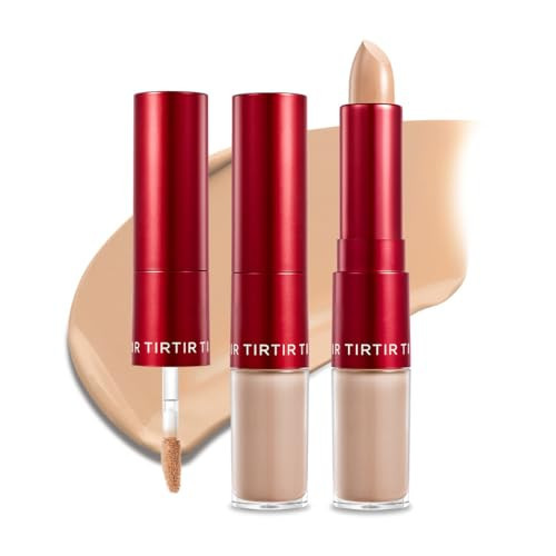 TIRTIR Glide&Hide Blurring Concealer - Creamy texture, Conceals dark circles and wrinkles, Dual formula (liquid tip & balm stick), Long-lasting wear, Korean Makeup, #5C, 0.28 Oz | Amazon (US)