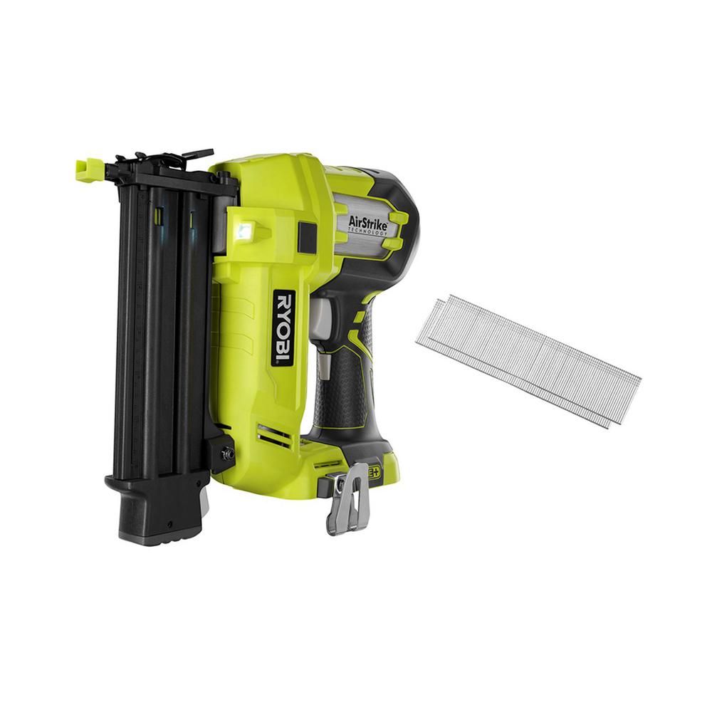 18-Volt ONE+ Cordless AirStrike 18-Gauge Brad Nailer (Tool-Only) with Sample Nails | The Home Depot