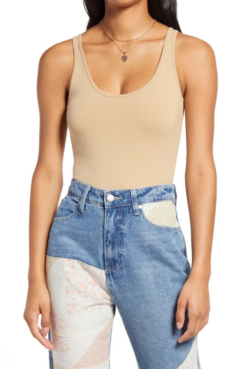 Double Scoop Stretch Cotton Bodysuit | Nordstrom