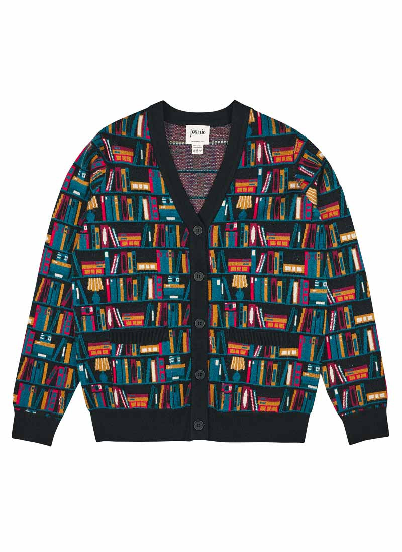 Althea Bookshelves Jacquard Cardigan | Joanie