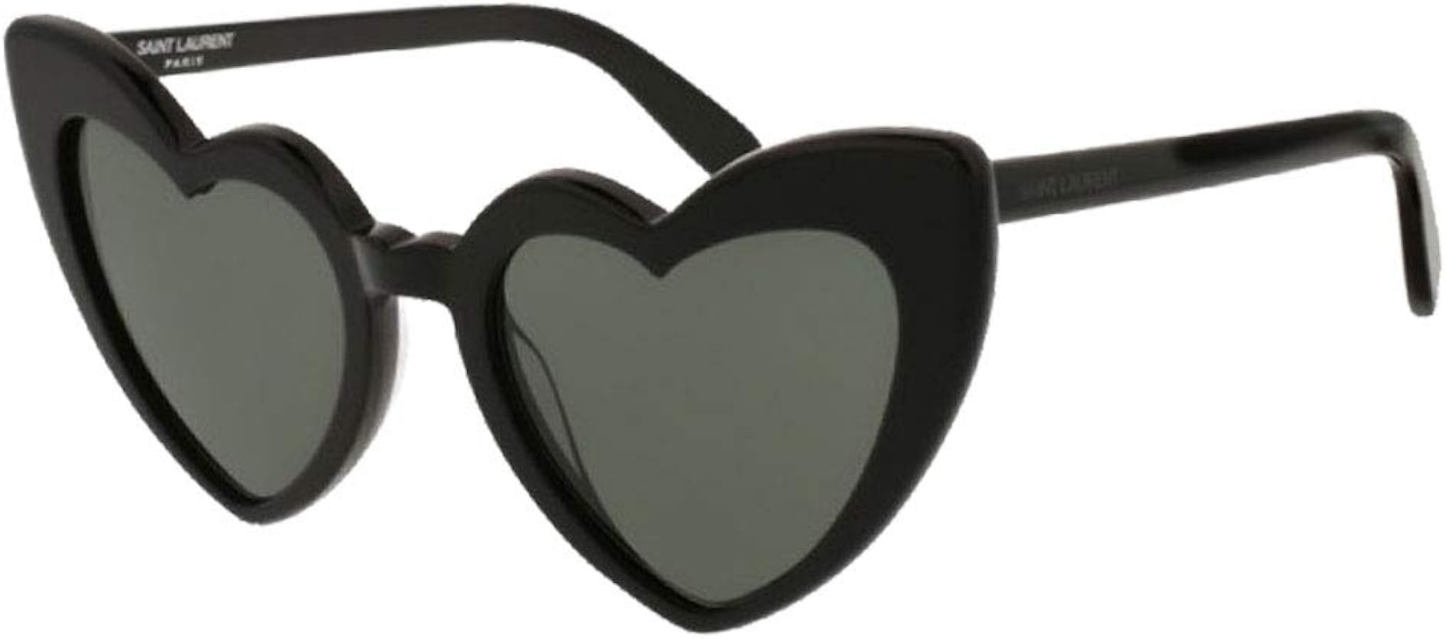SAINT LAURENT Women's SL 181 Lou Lou Hearts Sunglasses, Black/Grey, One Size | Amazon (US)