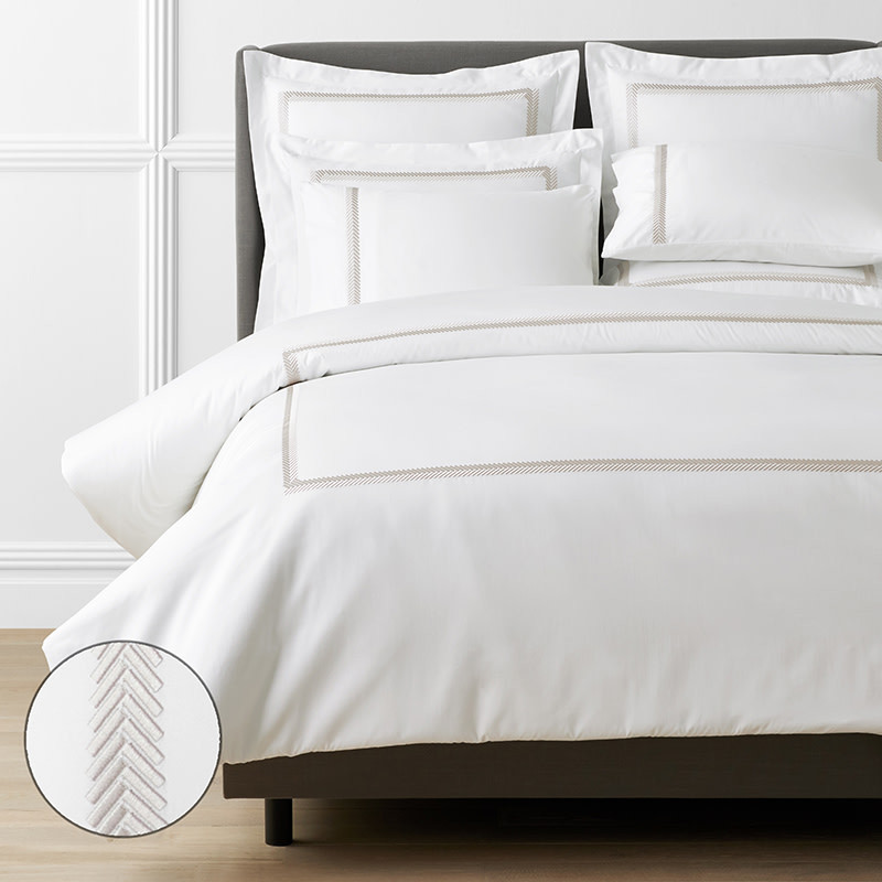 Hewett Luxe Smooth Egyptian Cotton Sateen Duvet Cover - Taupe, King/Cal King | The Company Store