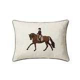 My Texas House 14" x 20" Ivory Embroidered Equestrian Decorative Pillow Cover | Walmart (US)