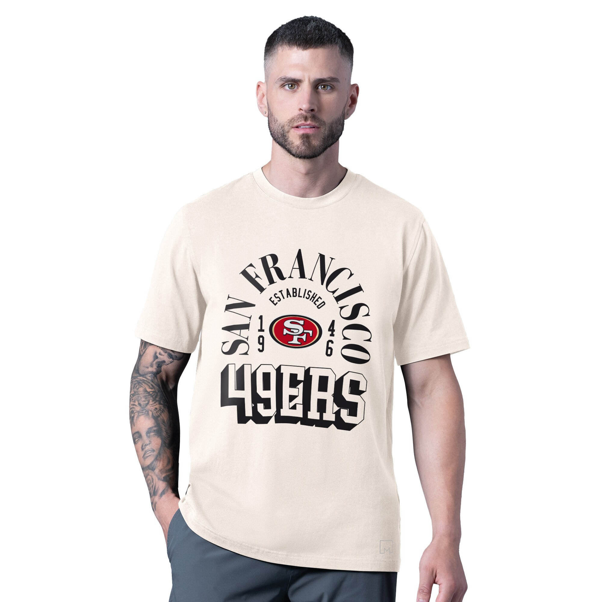 San Francisco 49ers MSX by Michael Strahan Whiteout Vintage T-Shirt - White | Fanatics