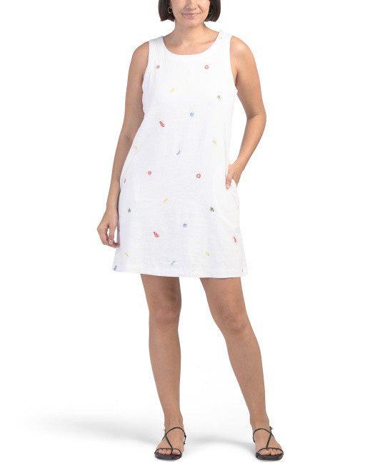 Linen Blend Beach Print Mini Dress | TJ Maxx