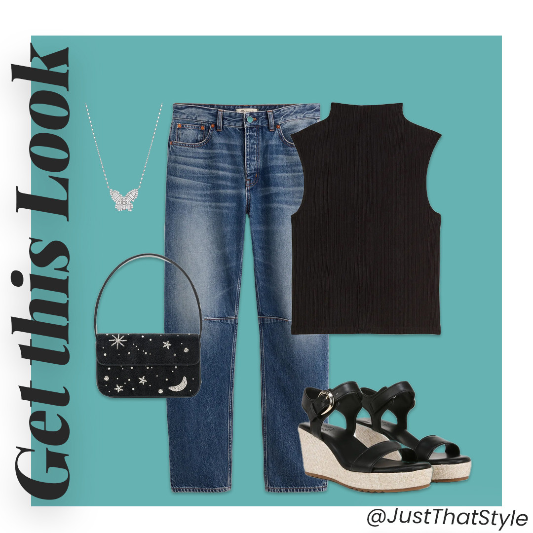 Chic, effortless, and a little celestial ✨🖤 This outfit is perfect for a night out or an elevated casual vibe. Shop the full look now on my LTK! #LTKfashion #GetTheLook #StyleInspo #madewell  

 #LTKWatchNow #LTKSaleAlert #LTKStyleTip