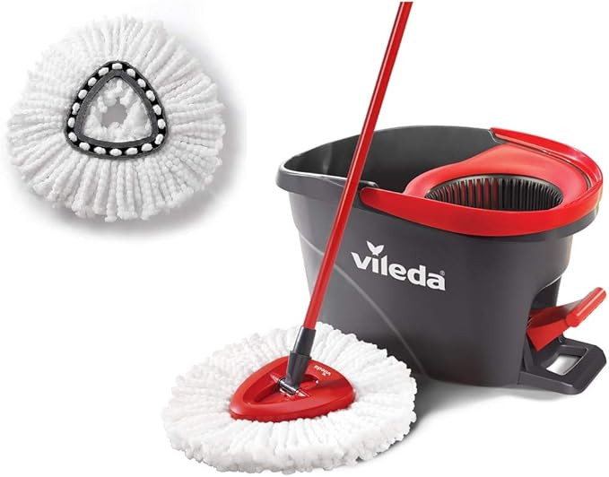 Vileda EasyWring Microfibre Spin Mop & Bucket Floor Cleaning System (EasyWring System + 1 Refill) | Amazon (CA)