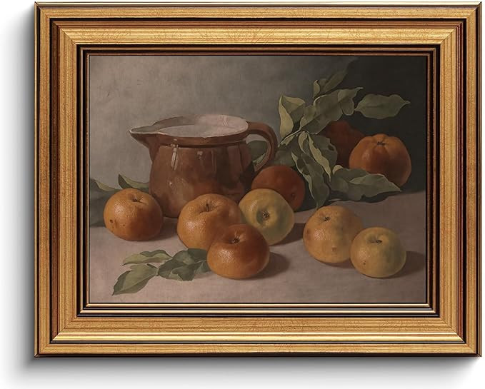 BRUZYIYE Gold Framed Wall Art Vintage Wall Art Apples Still Life Oil Painting Abstract Wall Pictu... | Amazon (US)