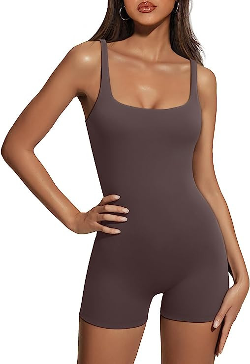 AUTOMET Womens Jumpsuits Unitard Bodysuits One Piece Shorts Rompers Yoga Sleeveless Backless Seam... | Amazon (US)