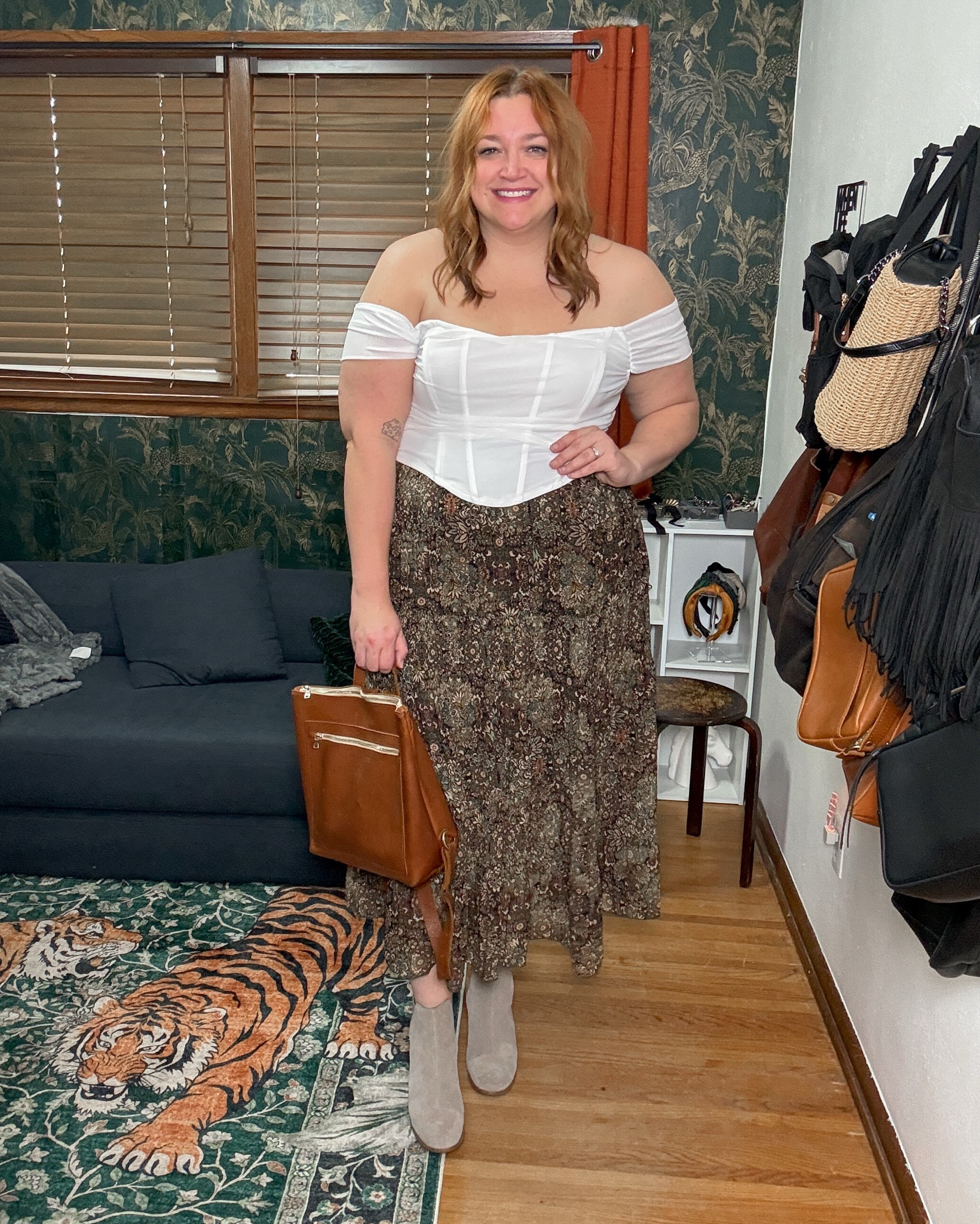 Witchy aesthetic cottage core spring outfit for mid and plus sizes.
Wearing 3X Top as a 40B 16/18
Wearing 3X skirt as 18/20 bottom

#LTKTall #LTKPlusSize #LTKMidsize