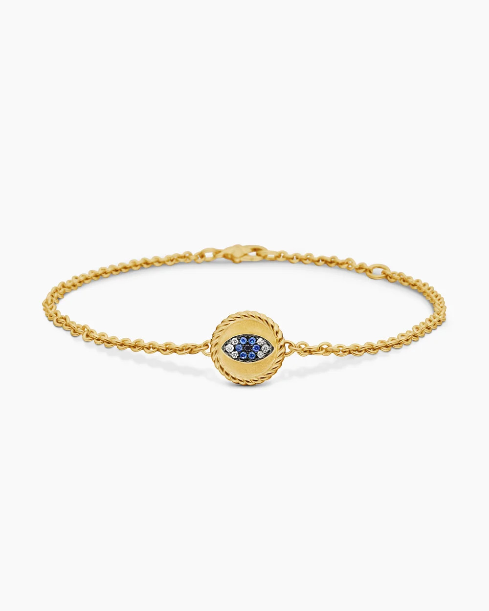 David Yurman | Cable Collectibles® Evil Eye Bracelet in 18K Yellow Gold with Pavé Sapphires and... | David Yurman