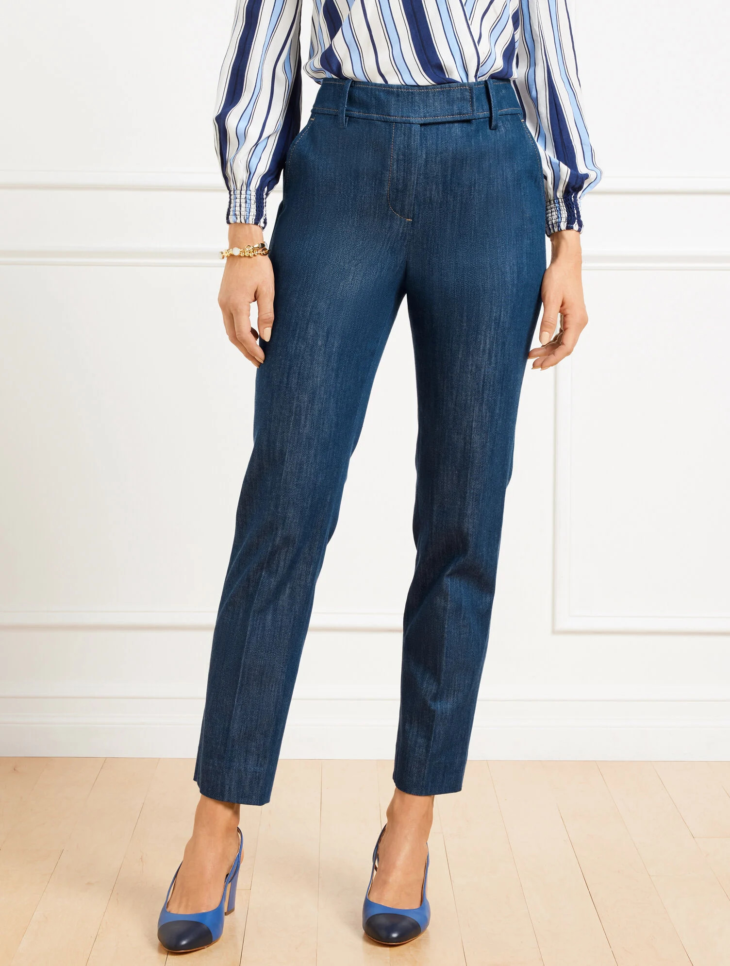 Refined Denim Slim Leg Pants | Talbots