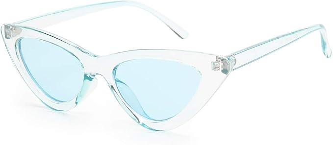 Livhò Retro Vintage Narrow Cat Eye Sunglasses for Women Clout Goggles Plastic Frame | Amazon (US)